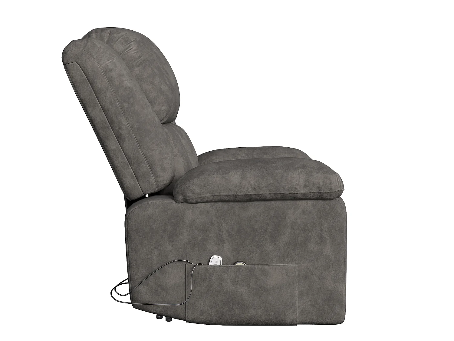Fauteuil de Relaxation TV Pivotant avec Fonction Chaise Longue, Bascule - Pour Le Salon, Tissu, Gris