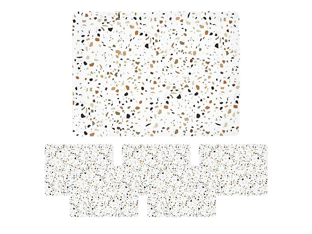 Ensemble de 6 sets de table en plastique effet terrazzo(40x30cm)