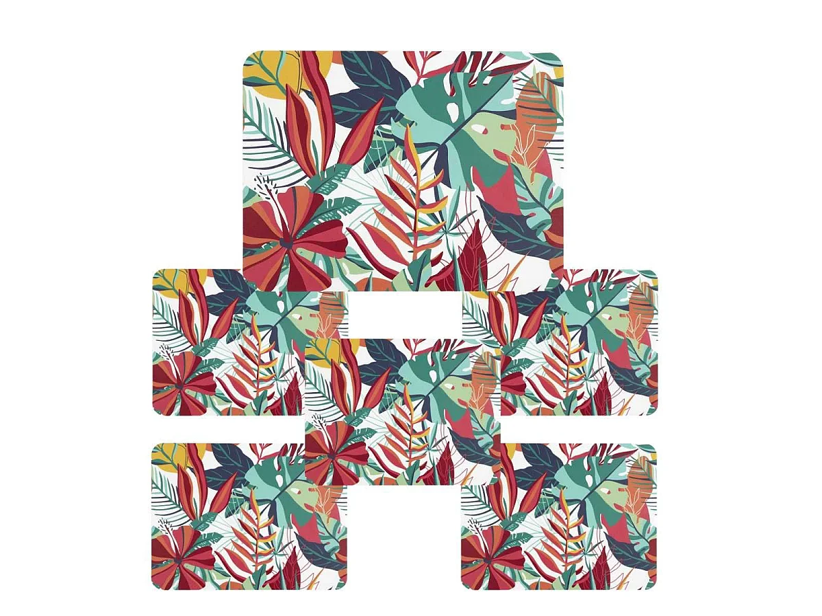 Ensemble de 6 sets de table en plastique paradis exotique (40x30cm) - ANTILLES