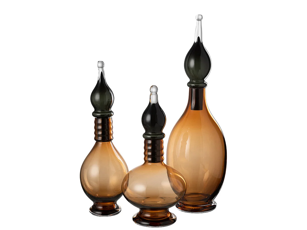 Vase Bouchon Fiole en Verre "Jo" 40cm Marron