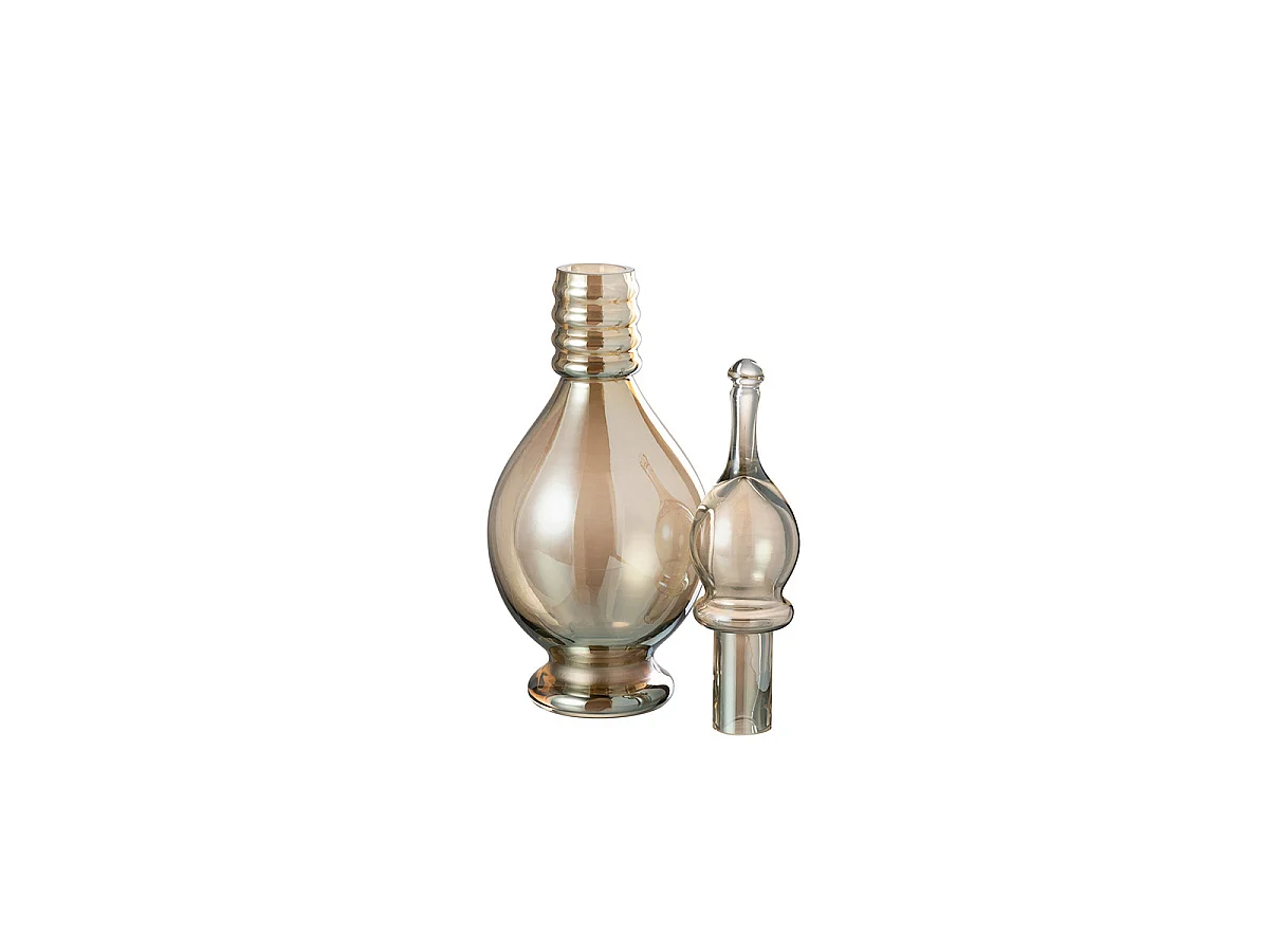 Vase Bouchon Fiole en Verre "Jo" 40cm Beige