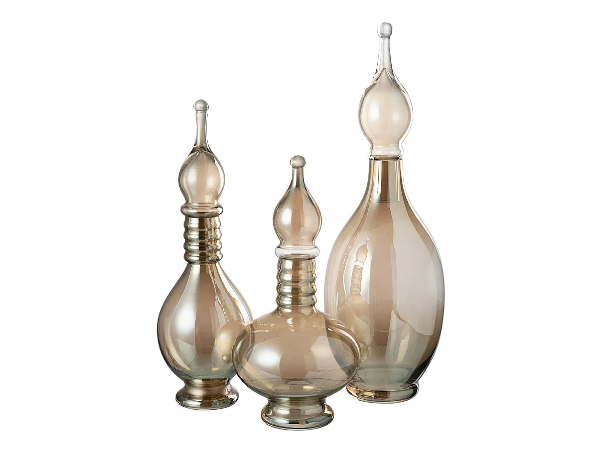 Vase Bouchon Fiole en Verre "Jo" 40cm Beige