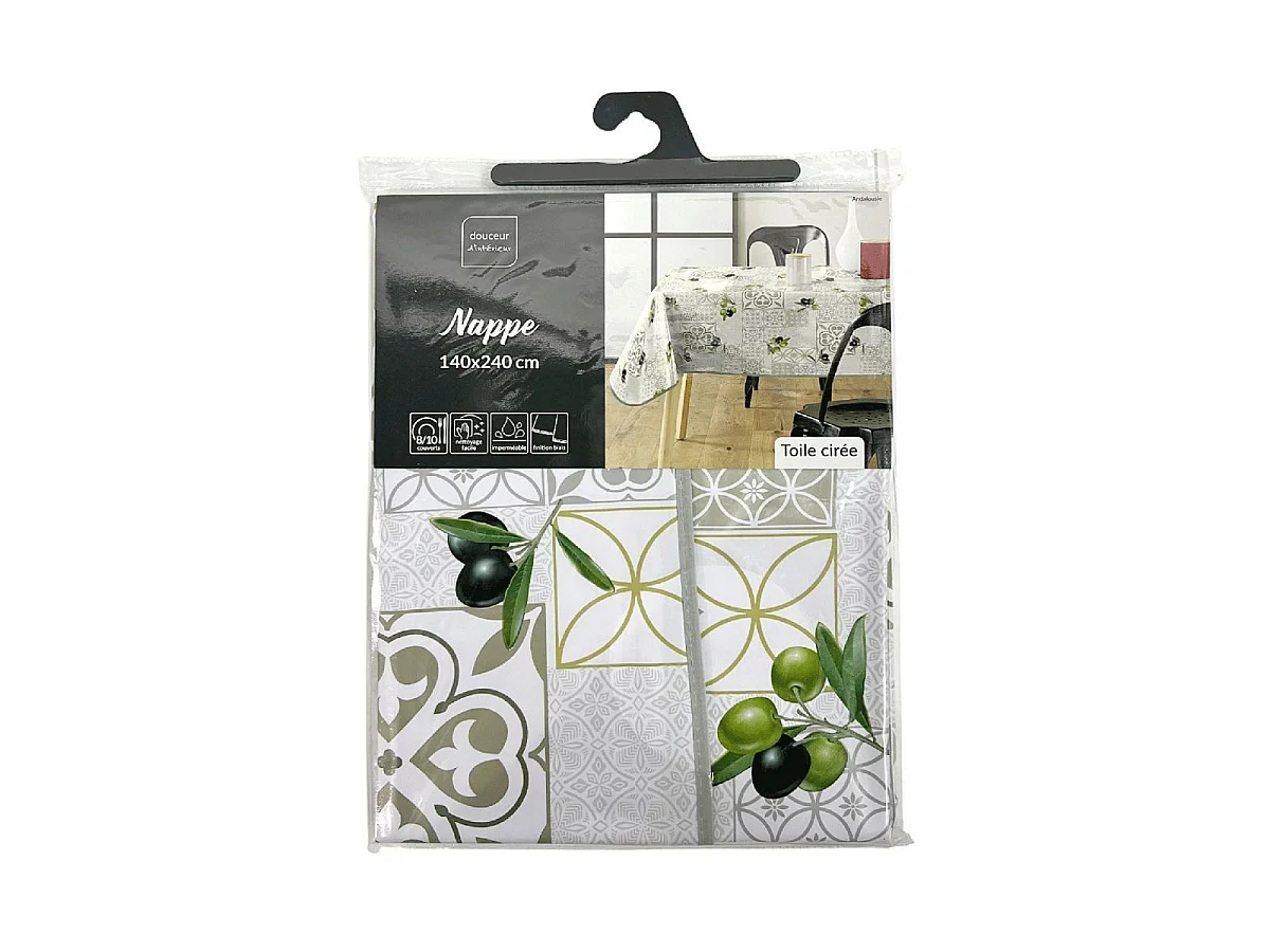 Nappe Toile Cirée "Andalousie" 140x240cm Vert