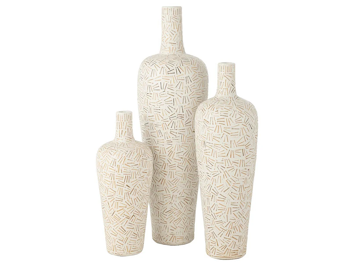 Vase Déco en Ciment "Lauwra" 100cm Blanc
