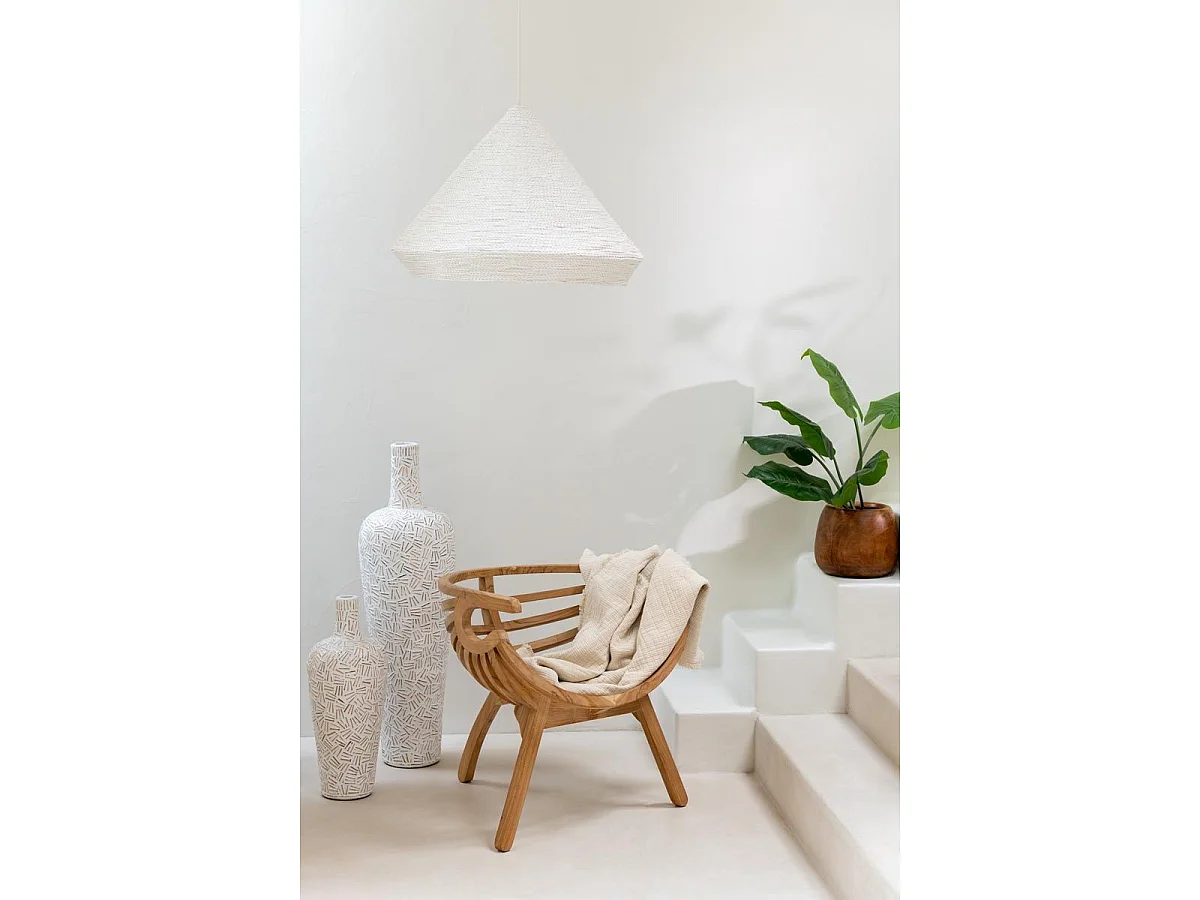 Vase Déco en Ciment "Lauwra" 100cm Blanc