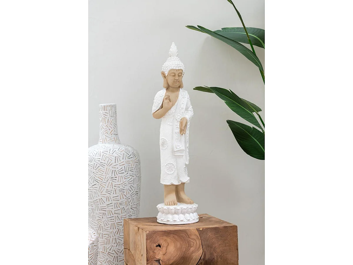Vase Déco en Ciment "Lauwra" 100cm Blanc