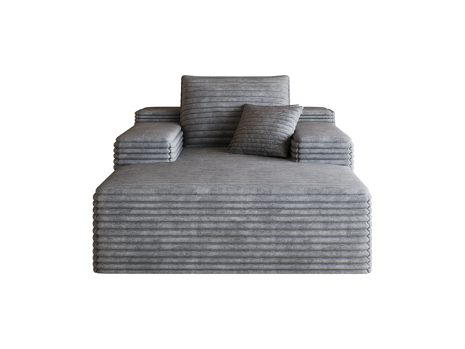 Canapé modulaire sans armature, en velours côtelé, assise profonde, rembourrage en mousse, prêt à l'emploi, gris foncé