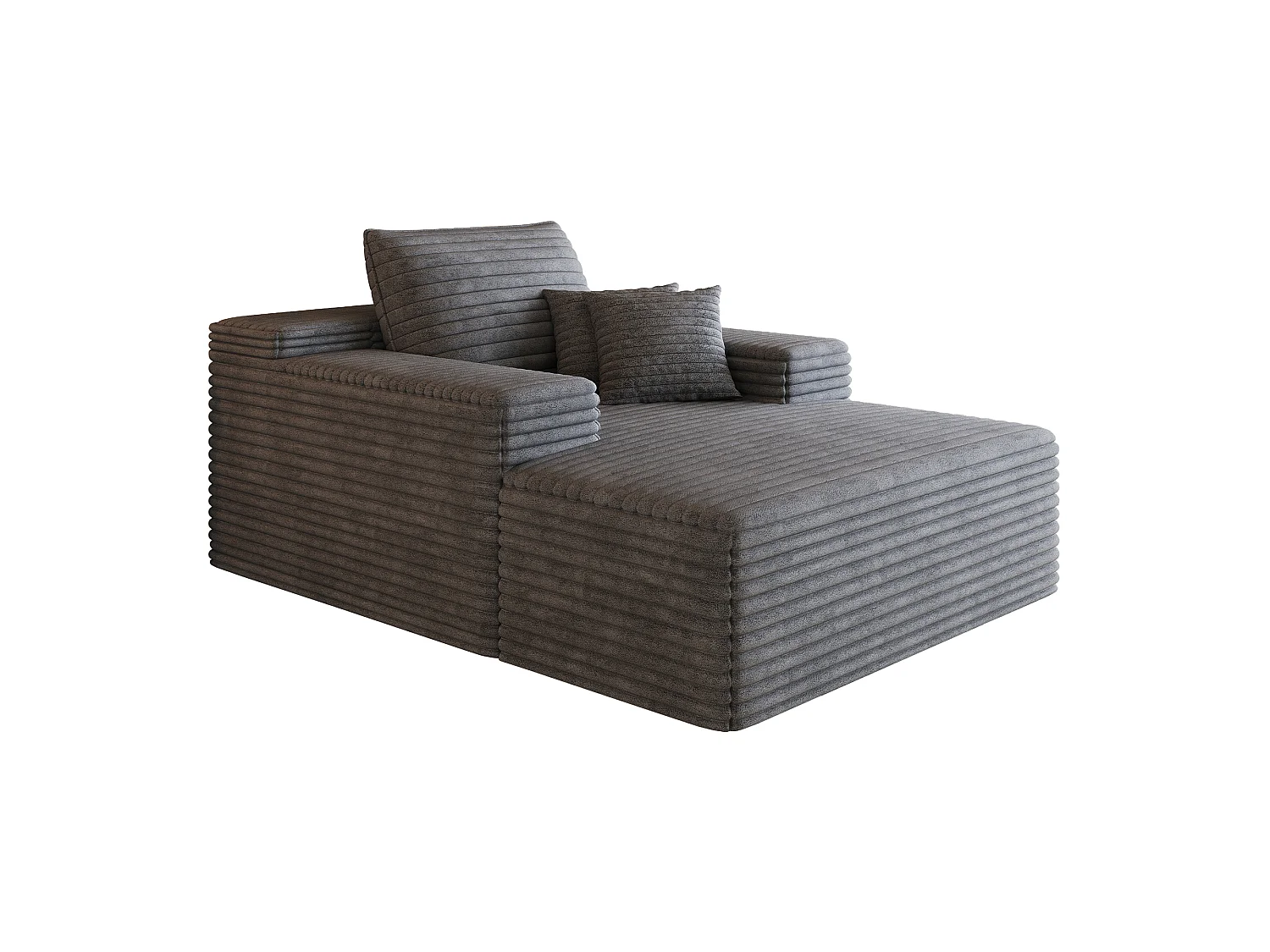 Canapé modulaire sans armature, en velours côtelé, assise profonde, rembourrage en mousse, prêt à l'emploi, gris foncé
