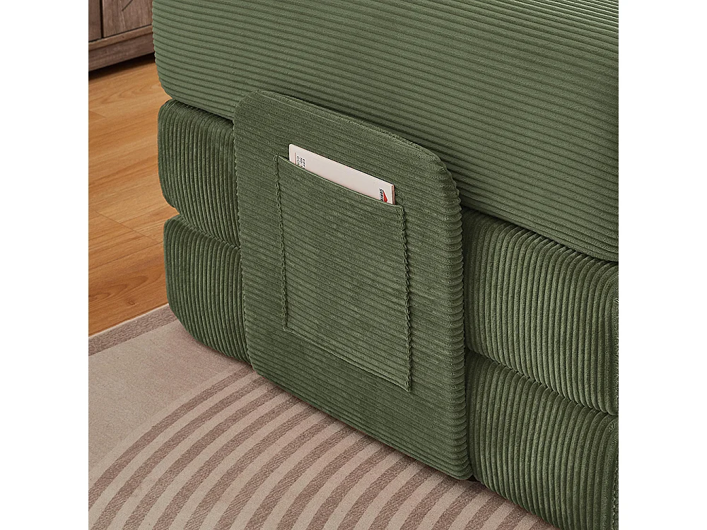 Canapé modulable, sans armature, livré avec 2 coussins et un cadre en acier, convertible en lit,vert
