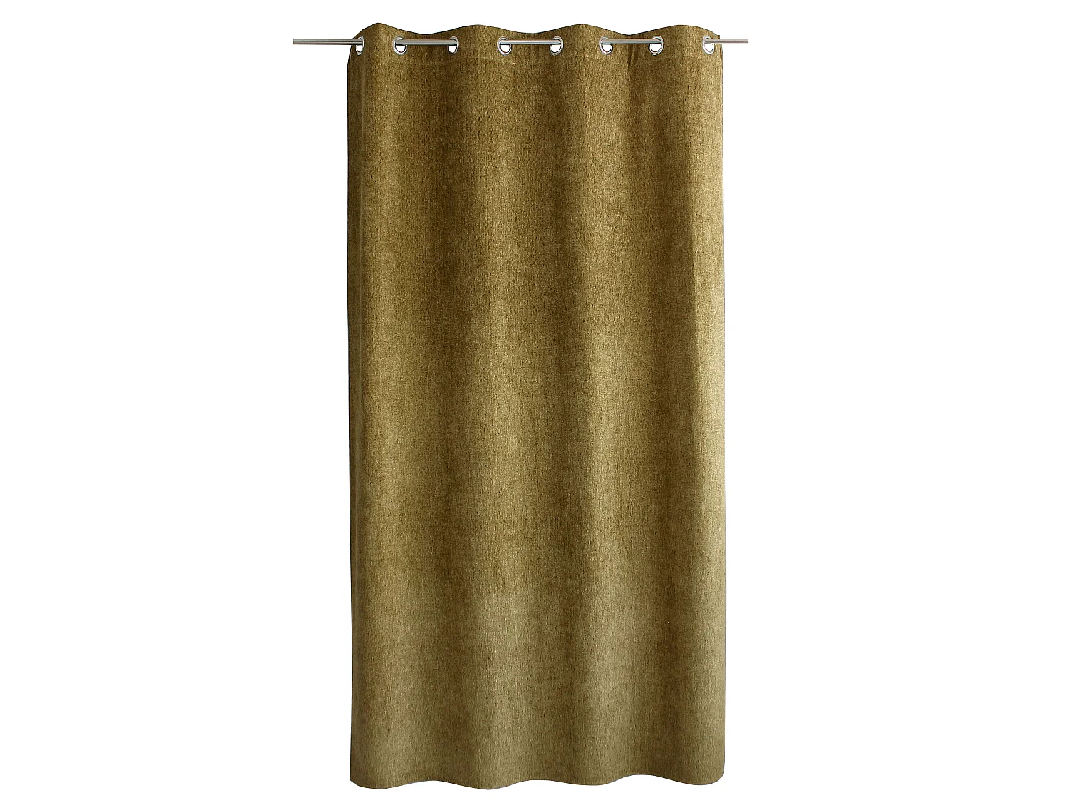 Rideaux Thermique à Œillets, kaki chiné, 140x240 cm, Lot de 2, Velours Chenillé, Collection Alpaga, CMADECO - Vert