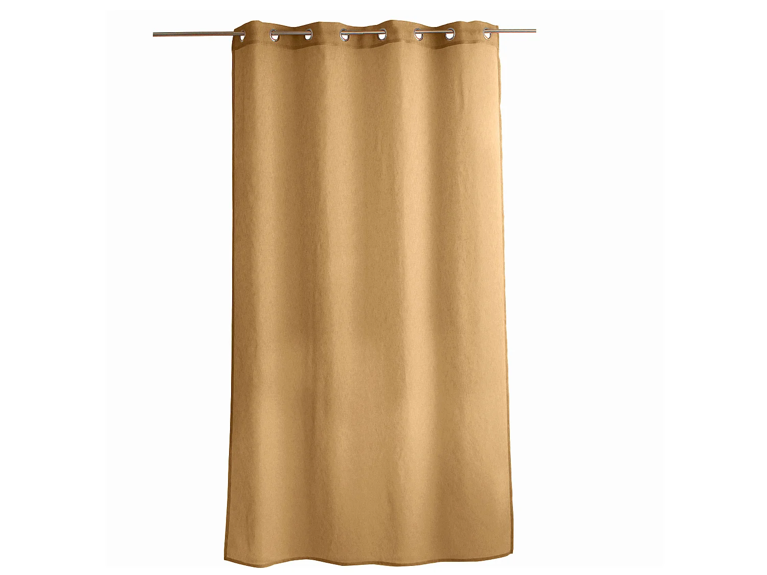 Voilages à œillets, jaune, 140x240cm, Lot de 2, Matière texturée, Collection Sia, CMADECO - Jaune