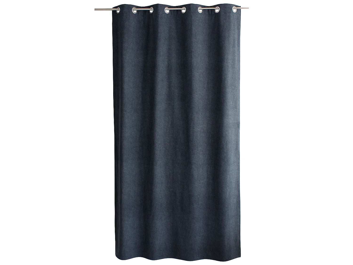 Rideaux Thermique à Œillets, Bleu foncé, 140x240 cm, Lot de 2, Velours Marbré, Collection Nuuk, CMADECO - Bleu