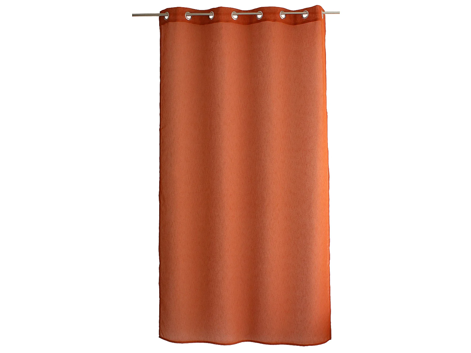 Voilages à œillets, orange, 140x240cm, Lot de 2, Matière texturée, Collection Sia, CMADECO - Orange