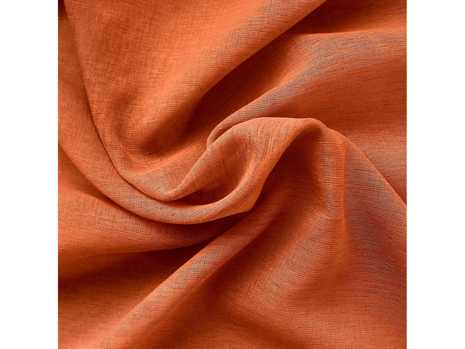 Voilages à œillets, orange, 140x240cm, Lot de 2, Matière texturée, Collection Sia, CMADECO - Orange