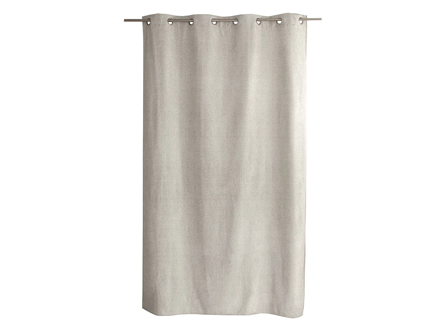 Rideaux Thermique à Œillets, Ecru chiné, 140x240 cm, Lot de 2, Velours Chenillé, Collection Alpaga, CMADECO - Beige