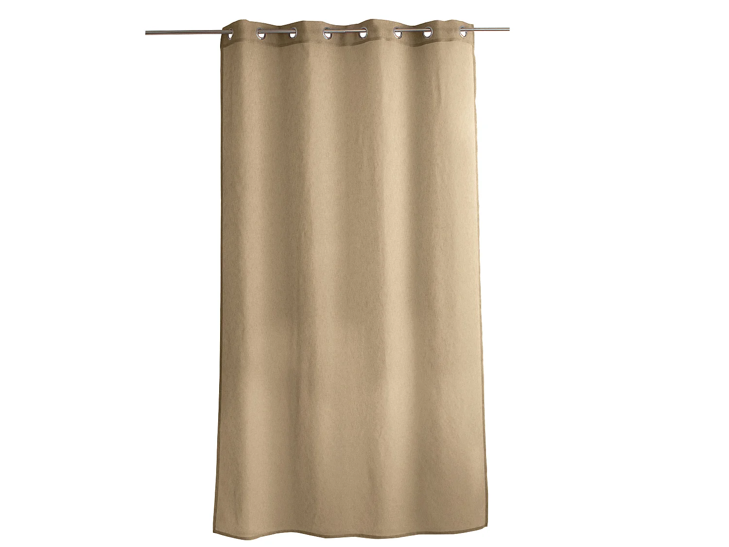 Voilages à œillets, écru lin, 140x240cm, Lot de 2, Matière texturée, Collection Sia, CMADECO - Beige