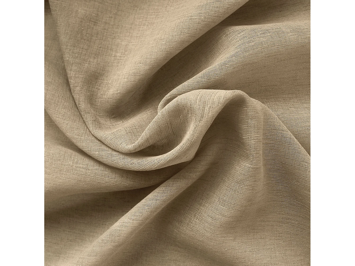Voilages à œillets, écru lin, 140x240cm, Lot de 2, Matière texturée, Collection Sia, CMADECO - Beige
