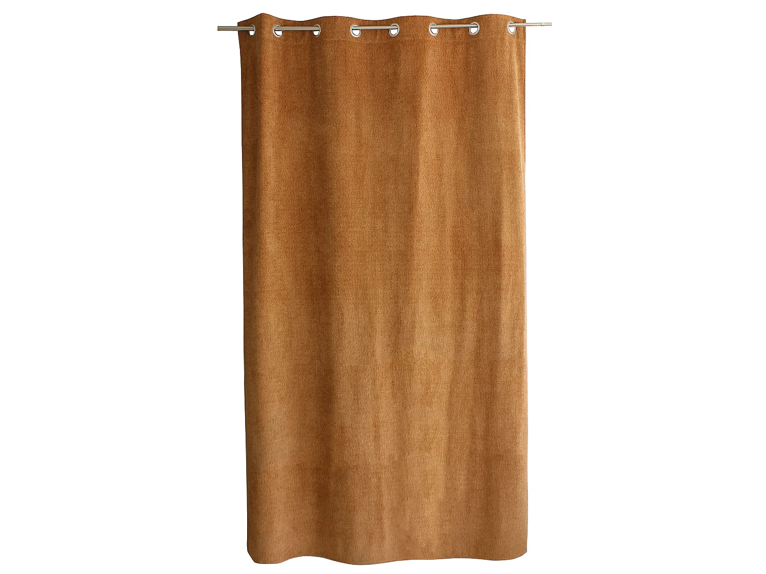 Rideaux Thermique à Œillets, Camel chiné, 140x240 cm, Lot de 2, Velours Chenillé, Collection Alpaga, CMADECO - Marron