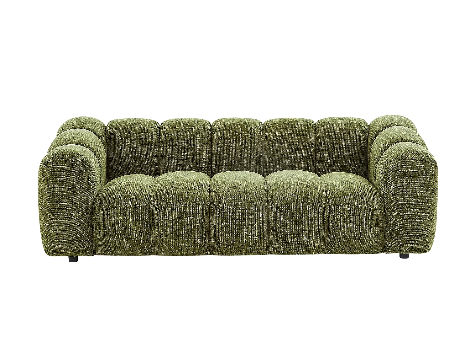 Canapé 3 places et 2 places en tissu chenille vert NELIMAR