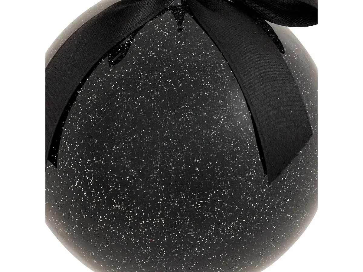 Boule de Noël Pailletée "Nœud" 9cm Noir