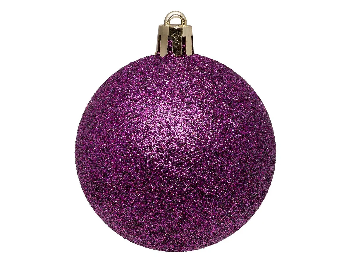 Lot de 4 Boules de Noël "Maison des Couleurs " 8cm Violet