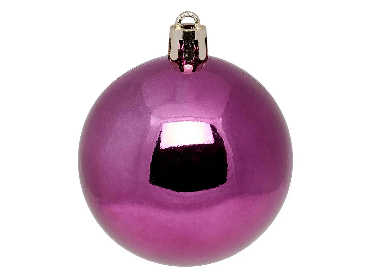 Lot de 4 Boules de Noël "Maison des Couleurs " 8cm Violet