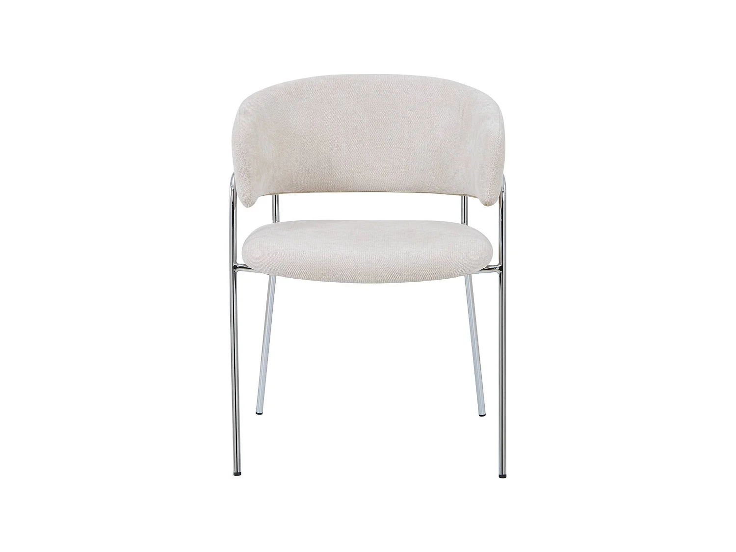 Sillón vintage de tela con estructura cromada, set de 2 beige