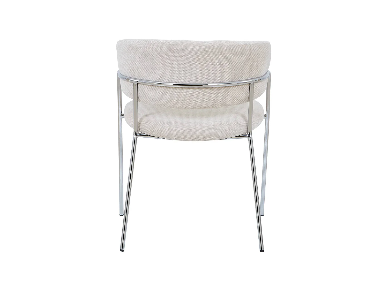 Sillón vintage de tela con estructura cromada, set de 2 beige