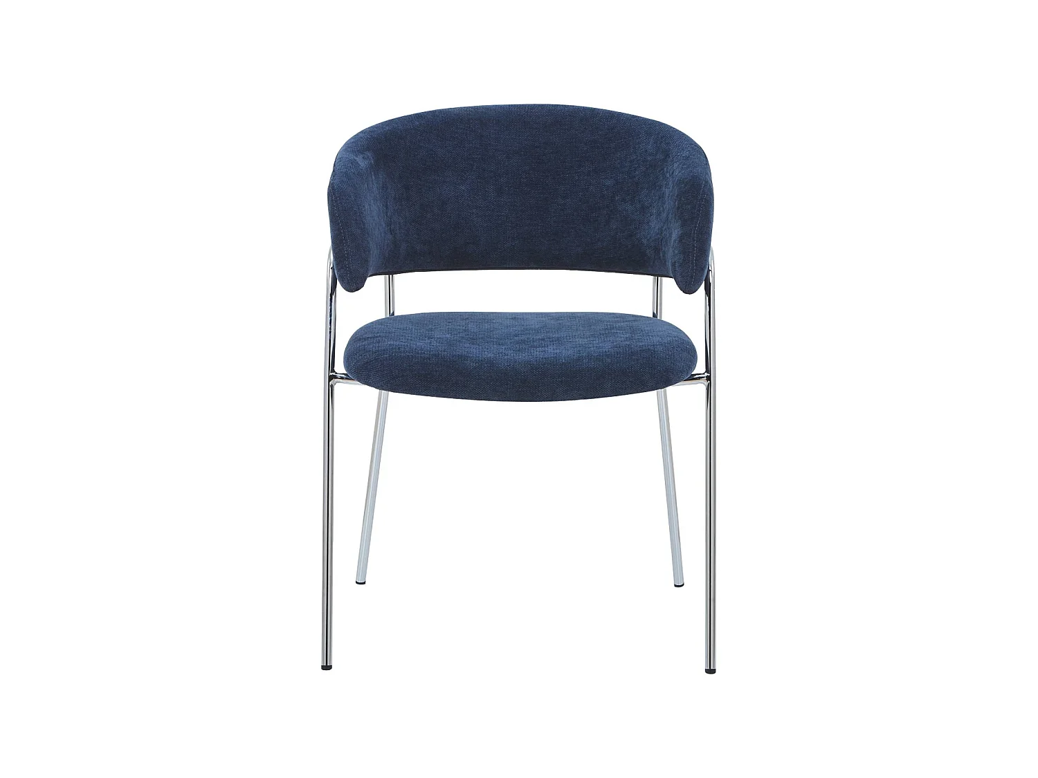 Sillón vintage de tela con estructura cromada, set de 2 azul