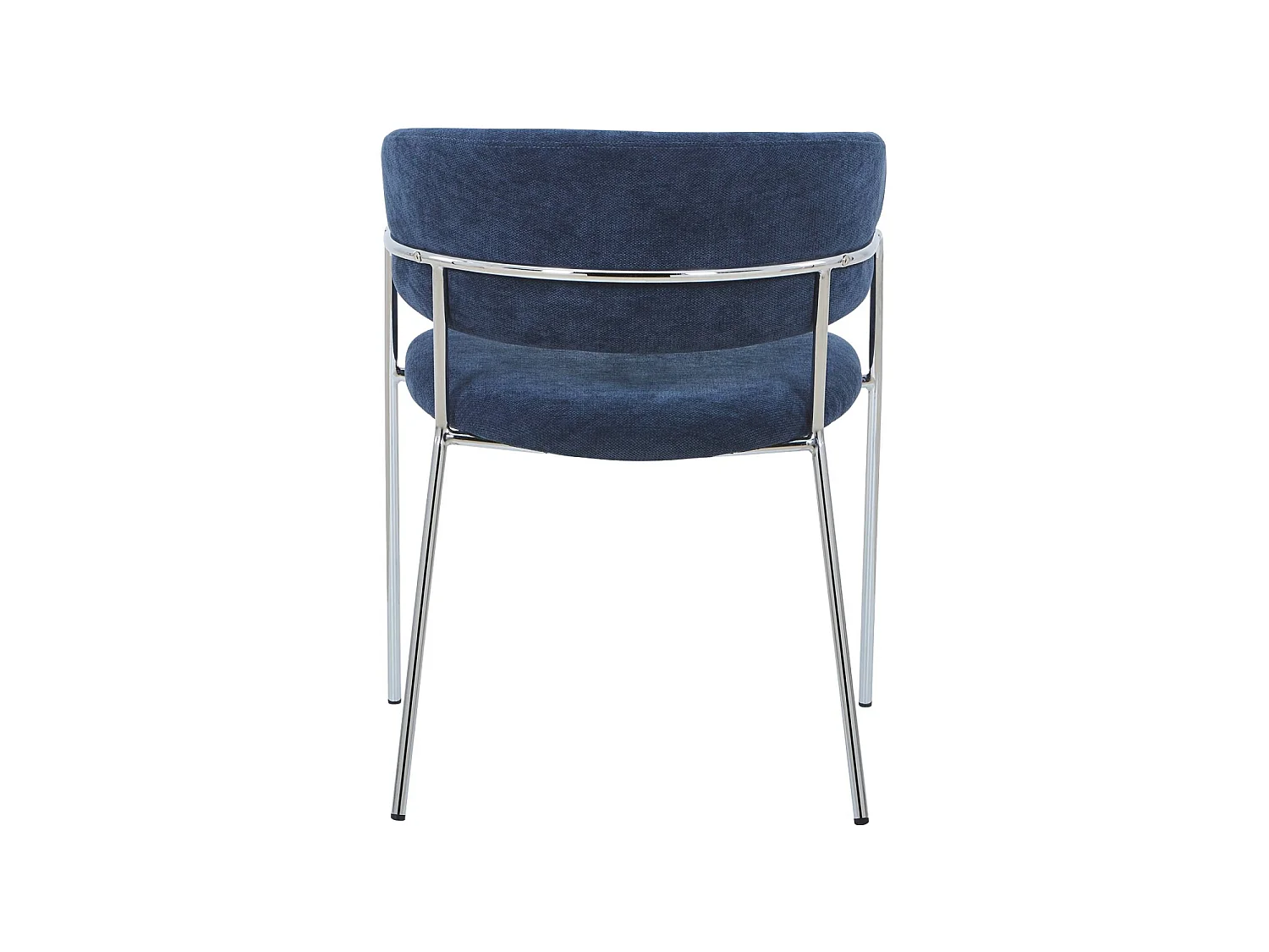 Sillón vintage de tela con estructura cromada, set de 2 azul