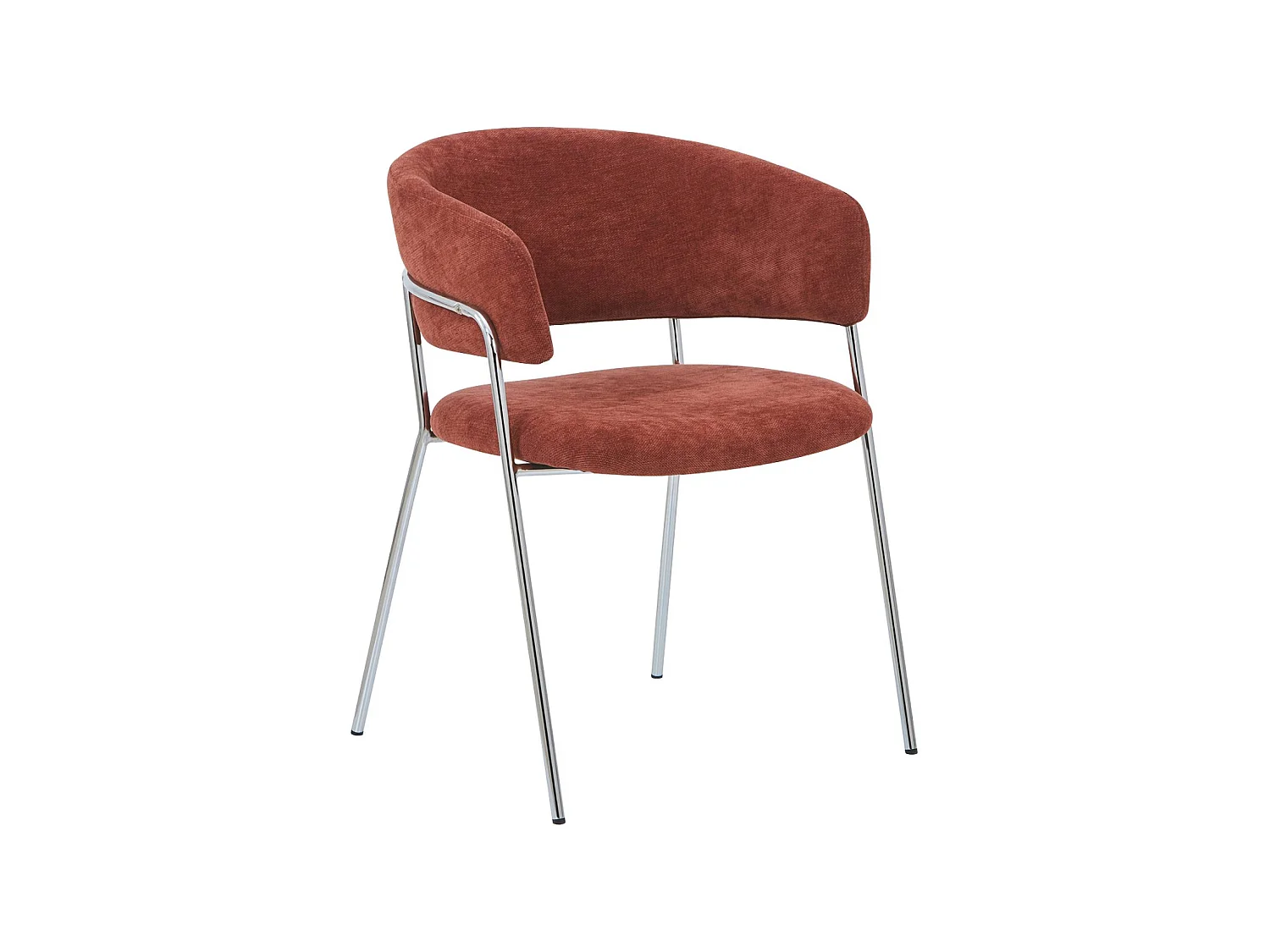 Sillón vintage de tela con estructura cromada, set de 2 rojo