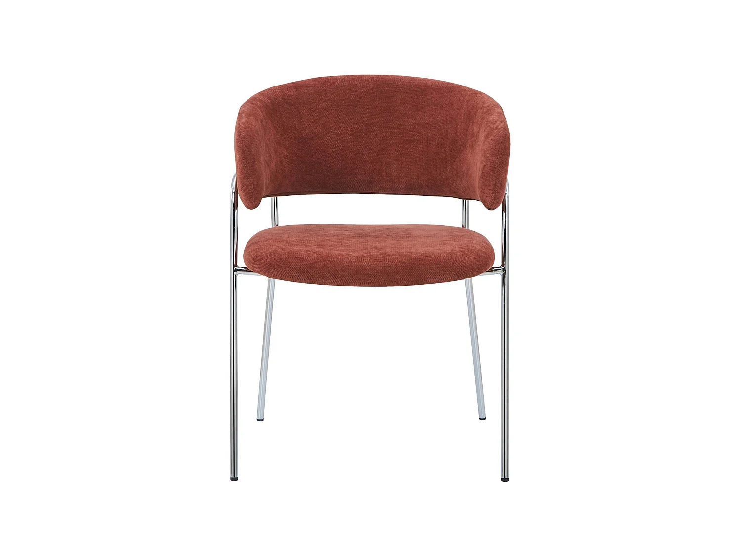 Sillón vintage de tela con estructura cromada, set de 2 rojo