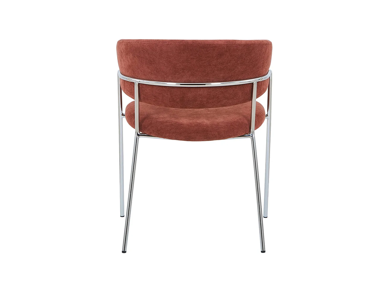 Sillón vintage de tela con estructura cromada, set de 2 rojo