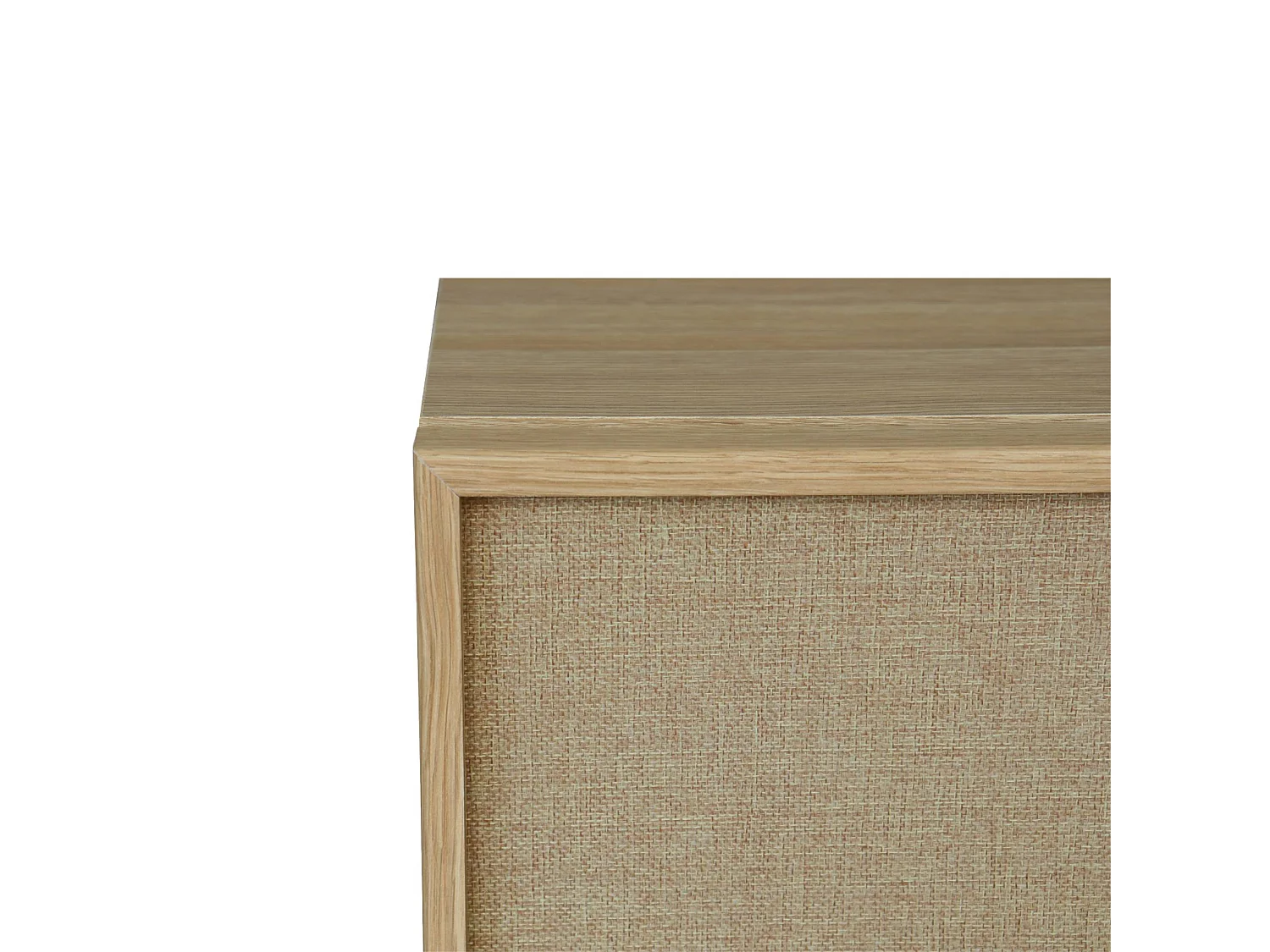 Table de chevet décor bois et tissu 2 tiroirs naturel - Kuba