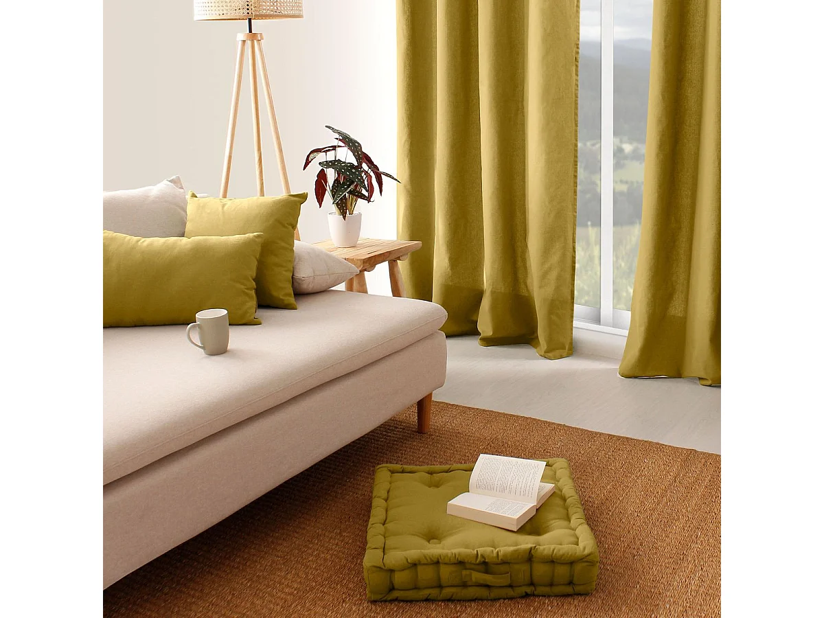 Coussin de Sol Uni "Panama" 50x50cm Bronze