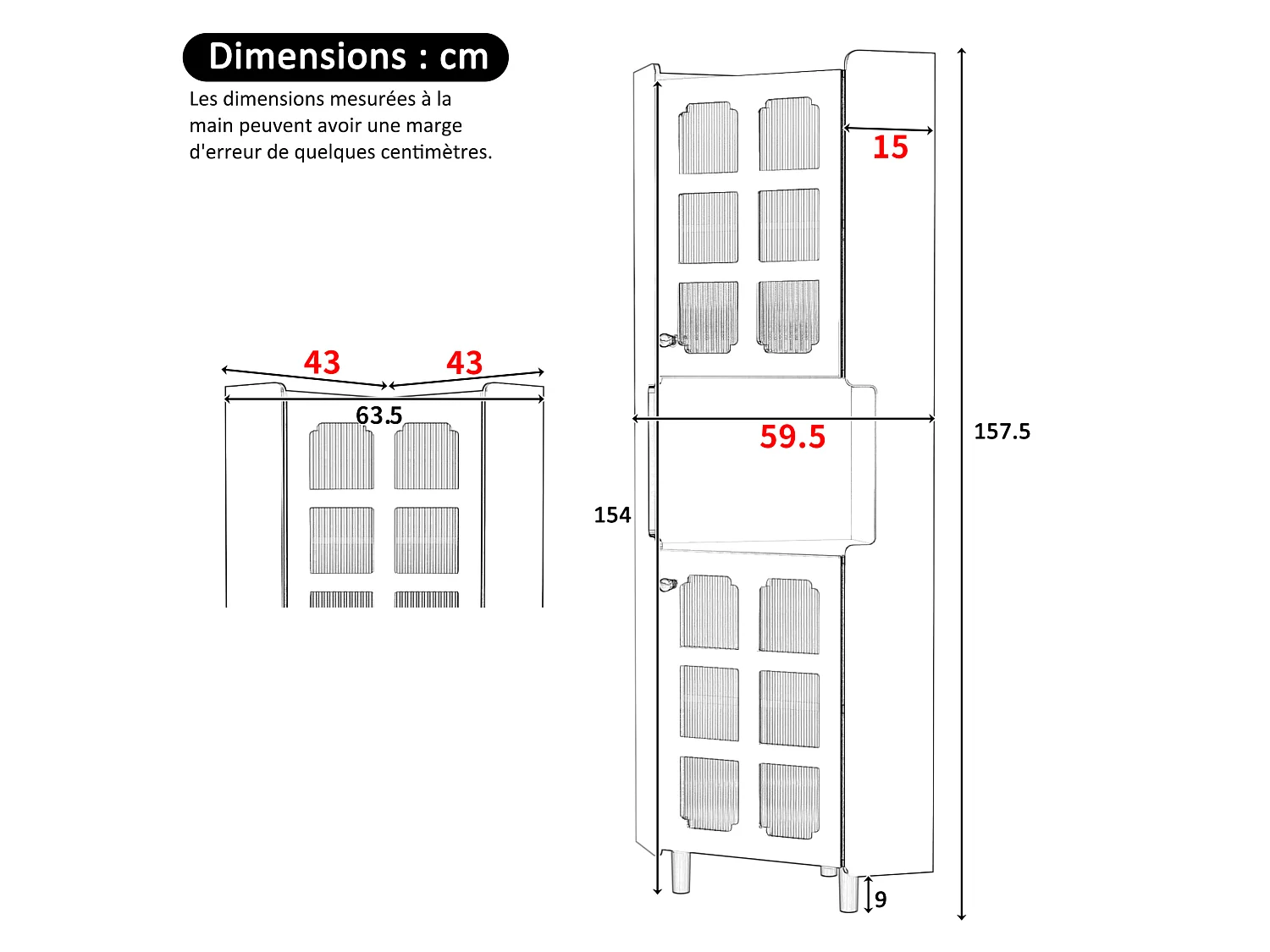 Credenza ad angolo bianca con illuminazione LED regolabile, 2 moduli, ripiano centrale aperto, dispositivi anticaduta, per soggiorno e sala da pranzo