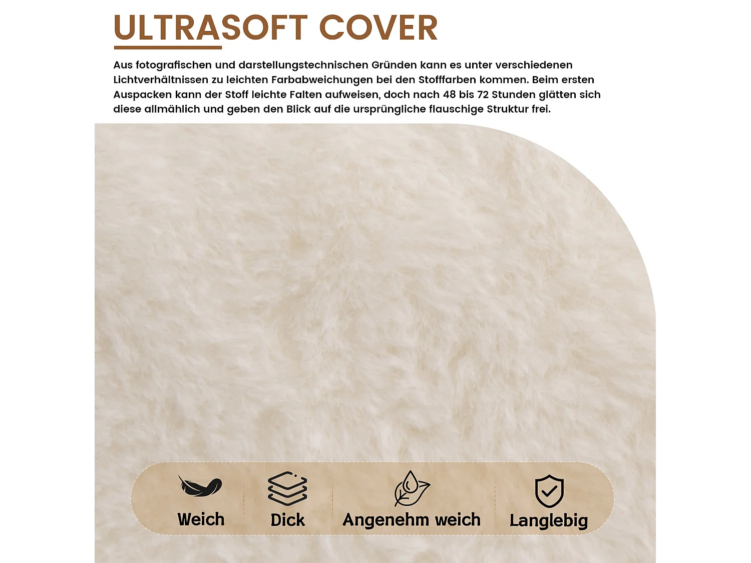 Weißer Sitzsack 123x111x75 cm aus Polyester, ergonomisch, für das Wohnzimmer