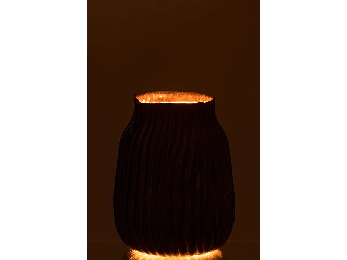 Vase à Rainures en Verre "Louis" 20cm Noir