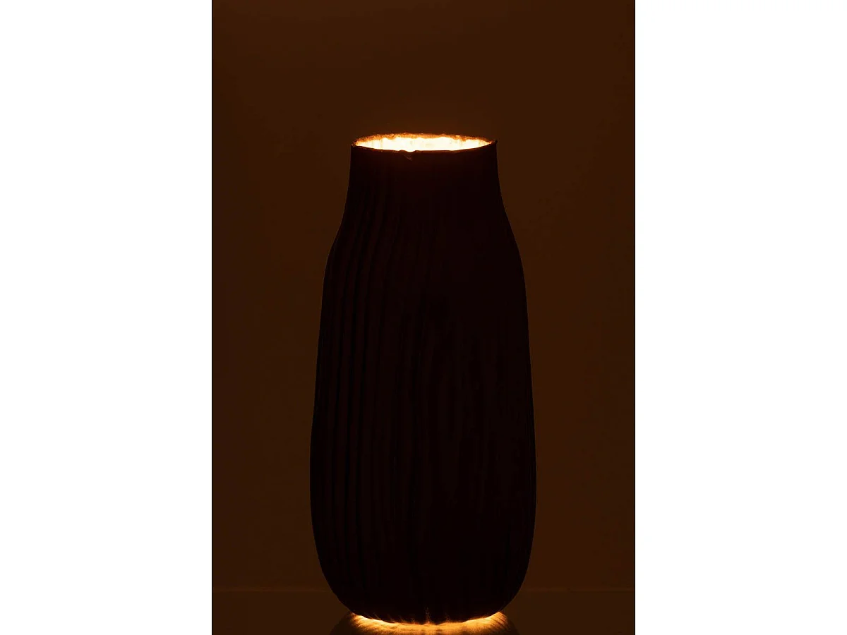 Vase à Rainures en Verre "Louis" 26cm Noir