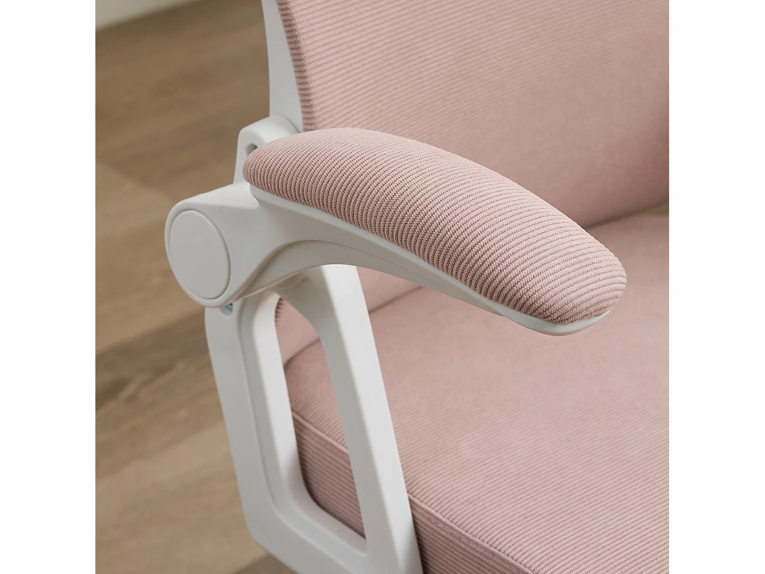 MEUBLES COSY DARVEN Chaise de bureau ergonomique pivotante réglable en hauteur en maille rose avec cadre en plastique