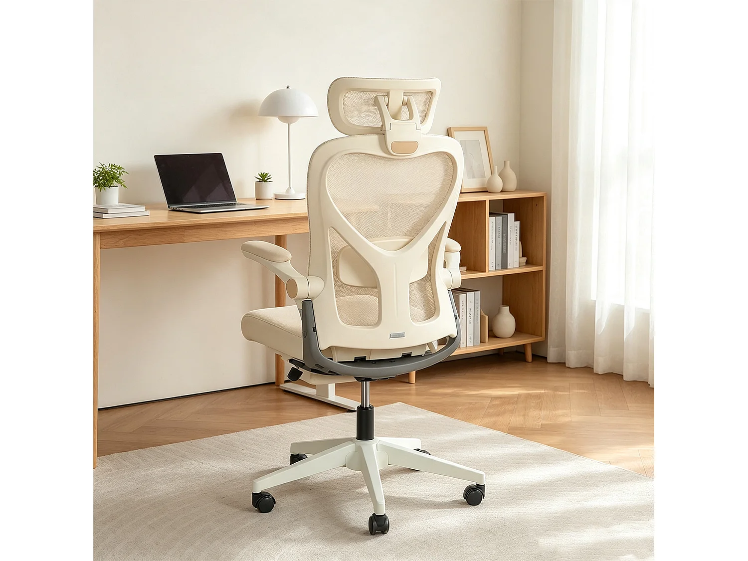 MEUBLES COSY VONGER MESH Chaise de bureau ergonomique en maille beige
