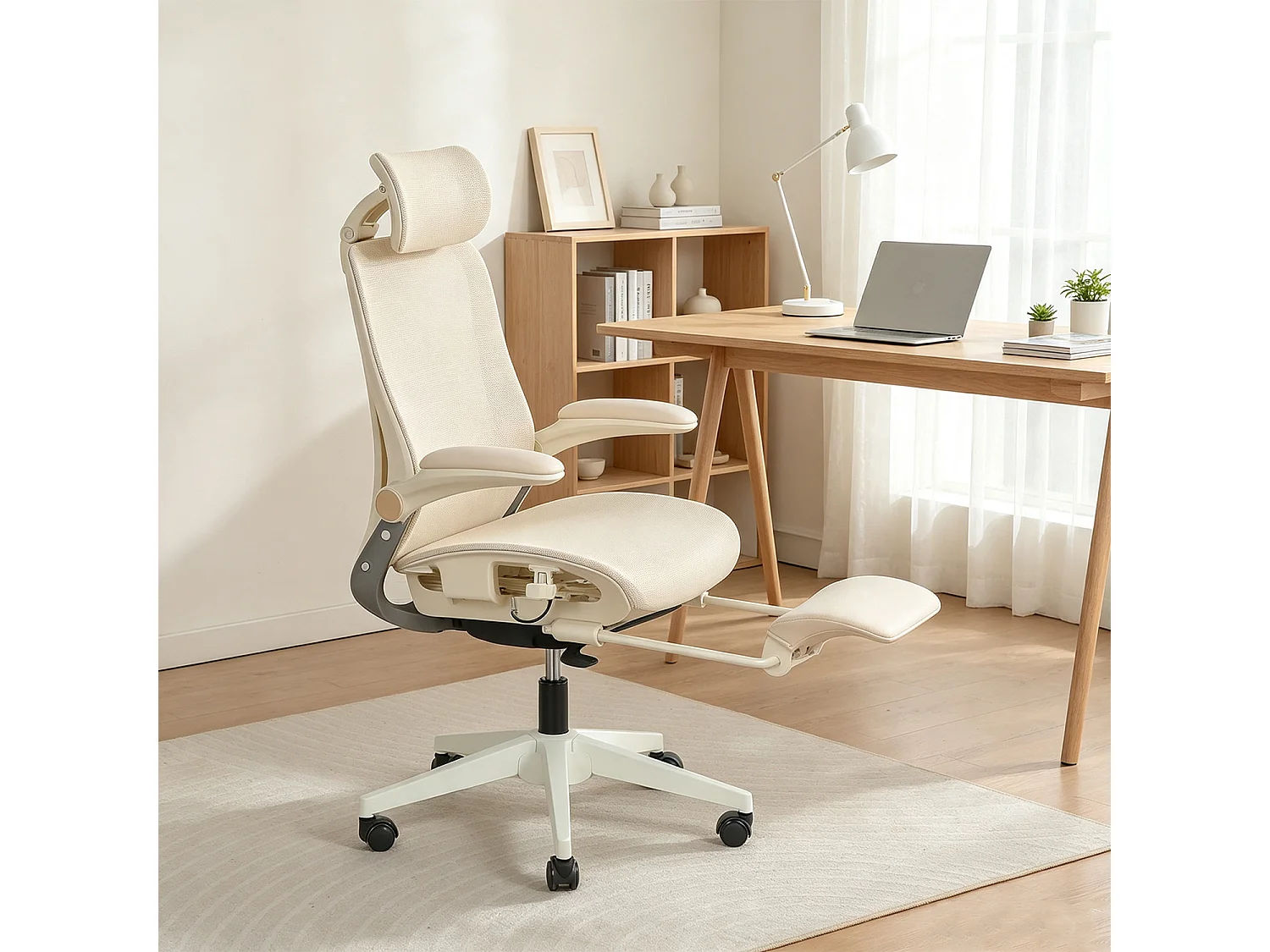 MEUBLES COSY VONGER MESH Chaise de bureau ergonomique en maille beige