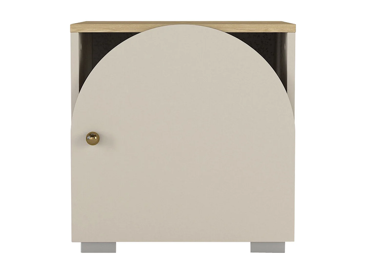 Lot de 2 chevets avec 1 porte - Beige et naturel clair - CARIODA