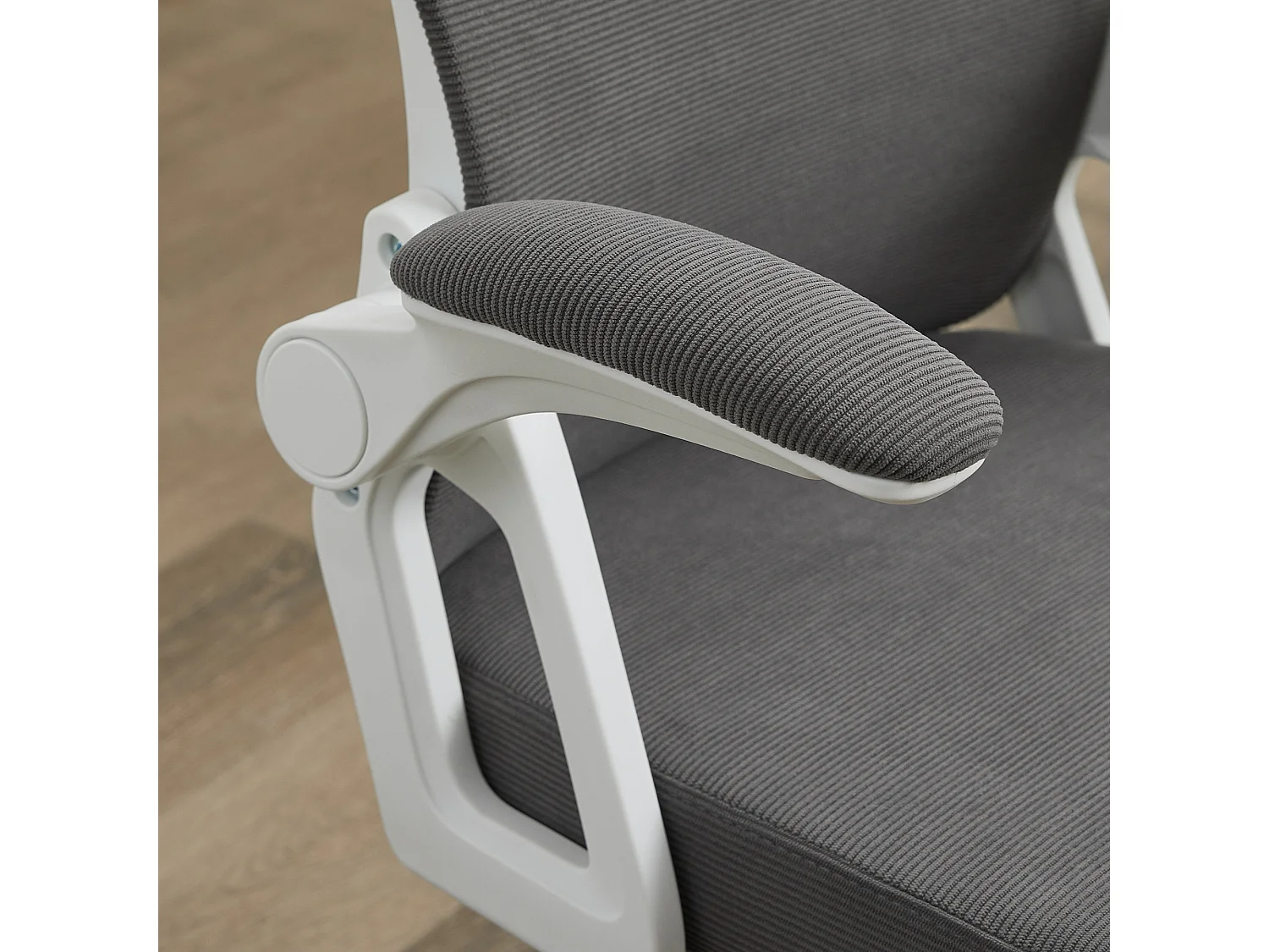 MEUBLES COSY DARVEN Chaise de bureau ergonomique pivotante réglable en hauteur en maille gris foncé avec cadre en plastique