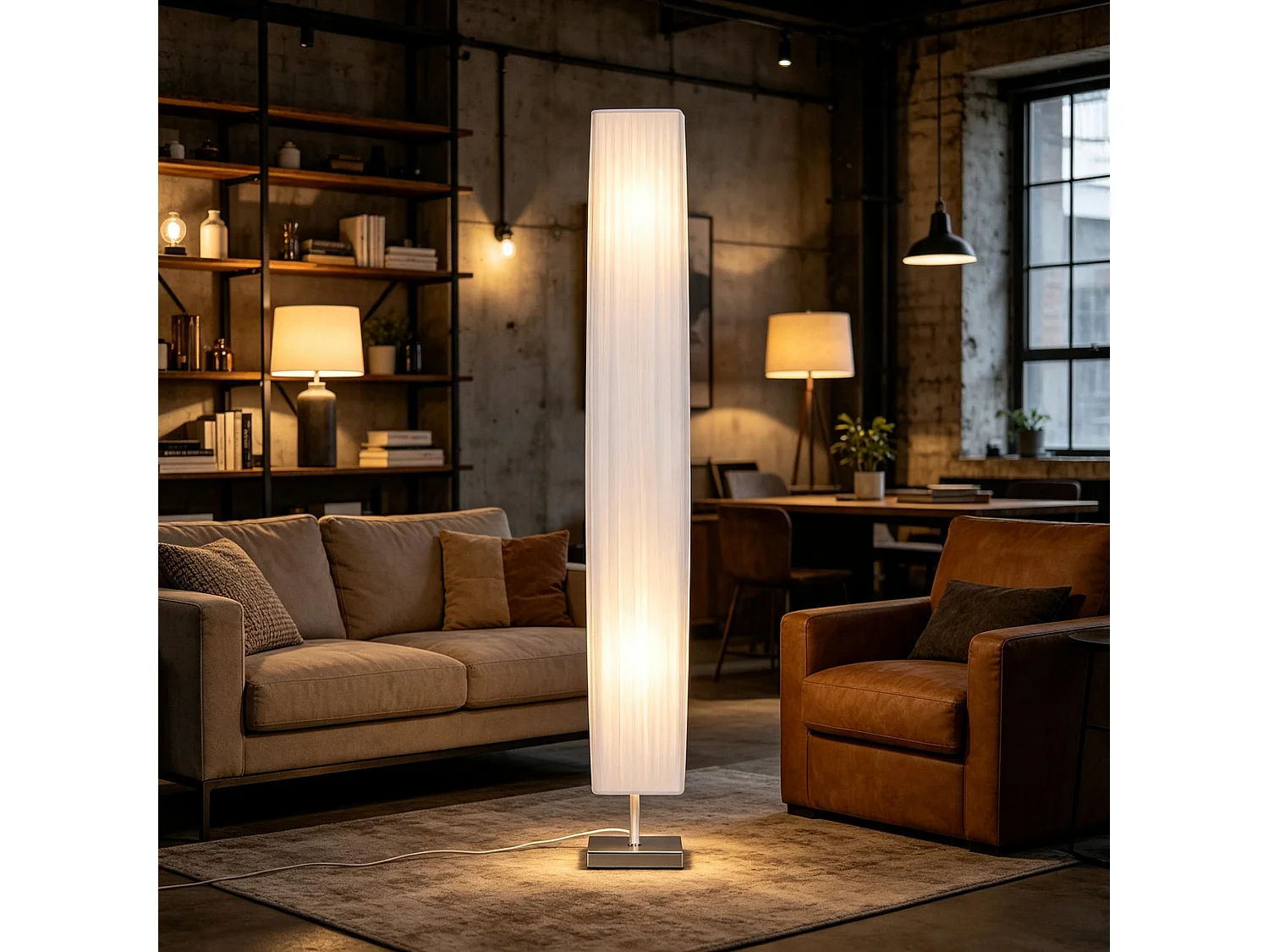 Lampadaire Colonne Design Moderne | Luminaire sur Pied 120 cm | Éclairage Ambiance pour Salon et Chambre | Structure en Acier Inoxydable | sans Ampoules