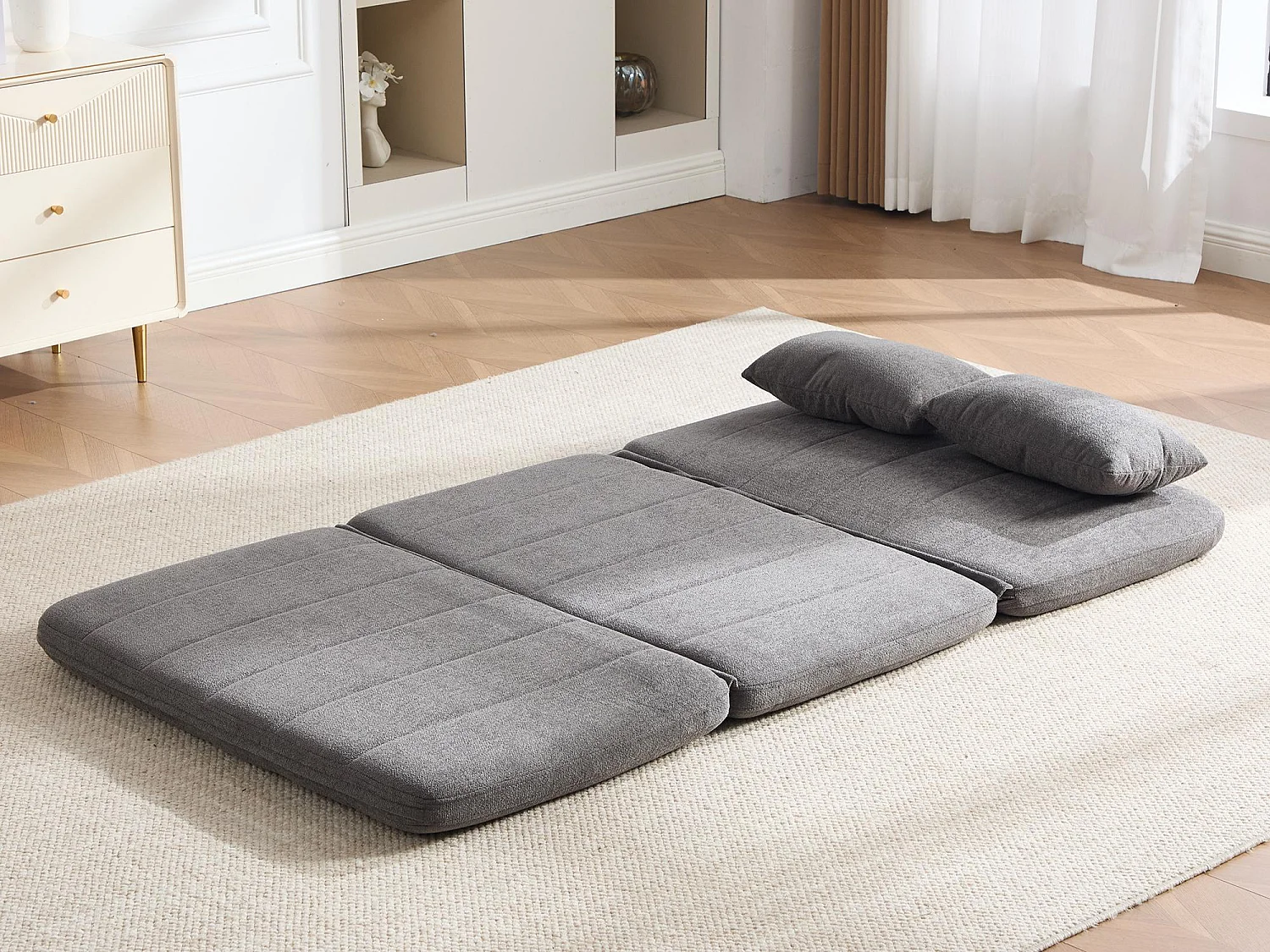 Canapé Convertible 1 place XXXL Style Industriel, Fauteuil Convertible avec Rangement Latéral, Confort Ergonomique pour Petit Espace