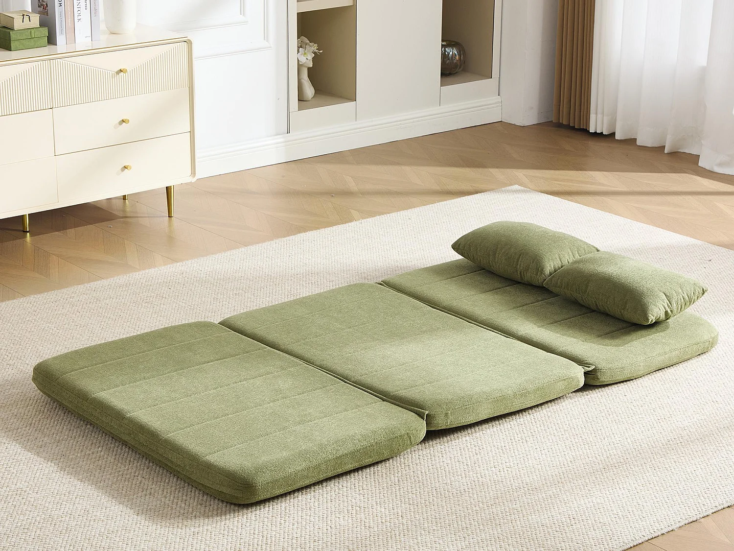 Canapé Convertible 1 place XXXL Style Industriel, Fauteuil Convertible avec Rangement Latéral, Confort Ergonomique pour Petit Espace