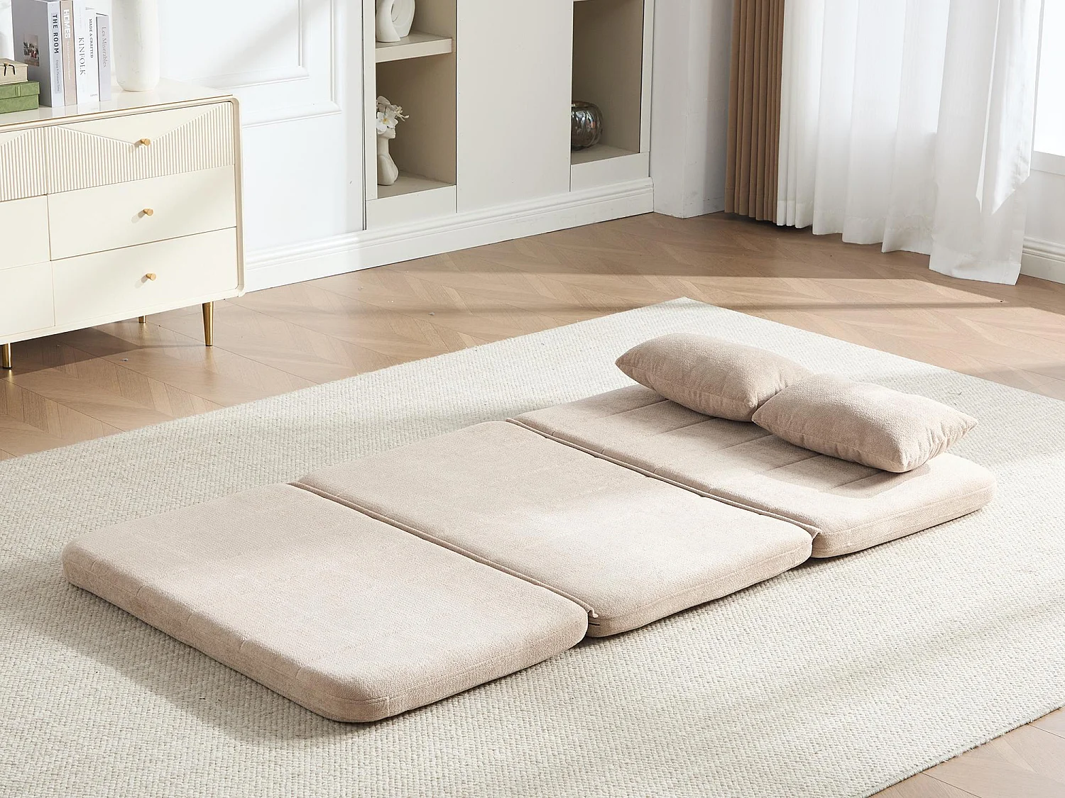 Canapé Convertible 1 place XXXL Style Industriel, Fauteuil Convertible avec Rangement Latéral, Confort Ergonomique pour Petit Espace