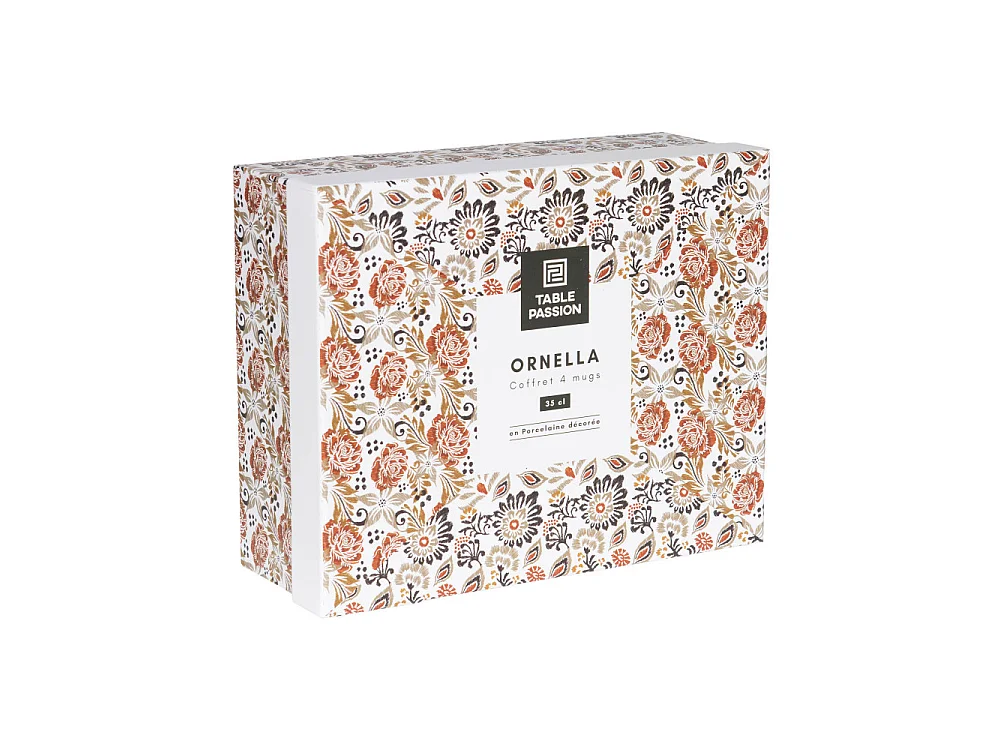 Coffret de 4 mugs Ornella 35 cl