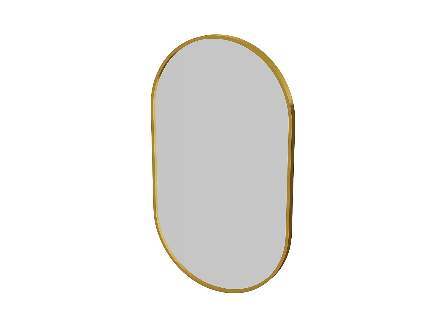 Miroir Mural Doré 75 x50cm - Miroir Mural Grand Format Ovale - Verre Trempé HD Incassable - Cadre Renforcé - Accrochage Facile